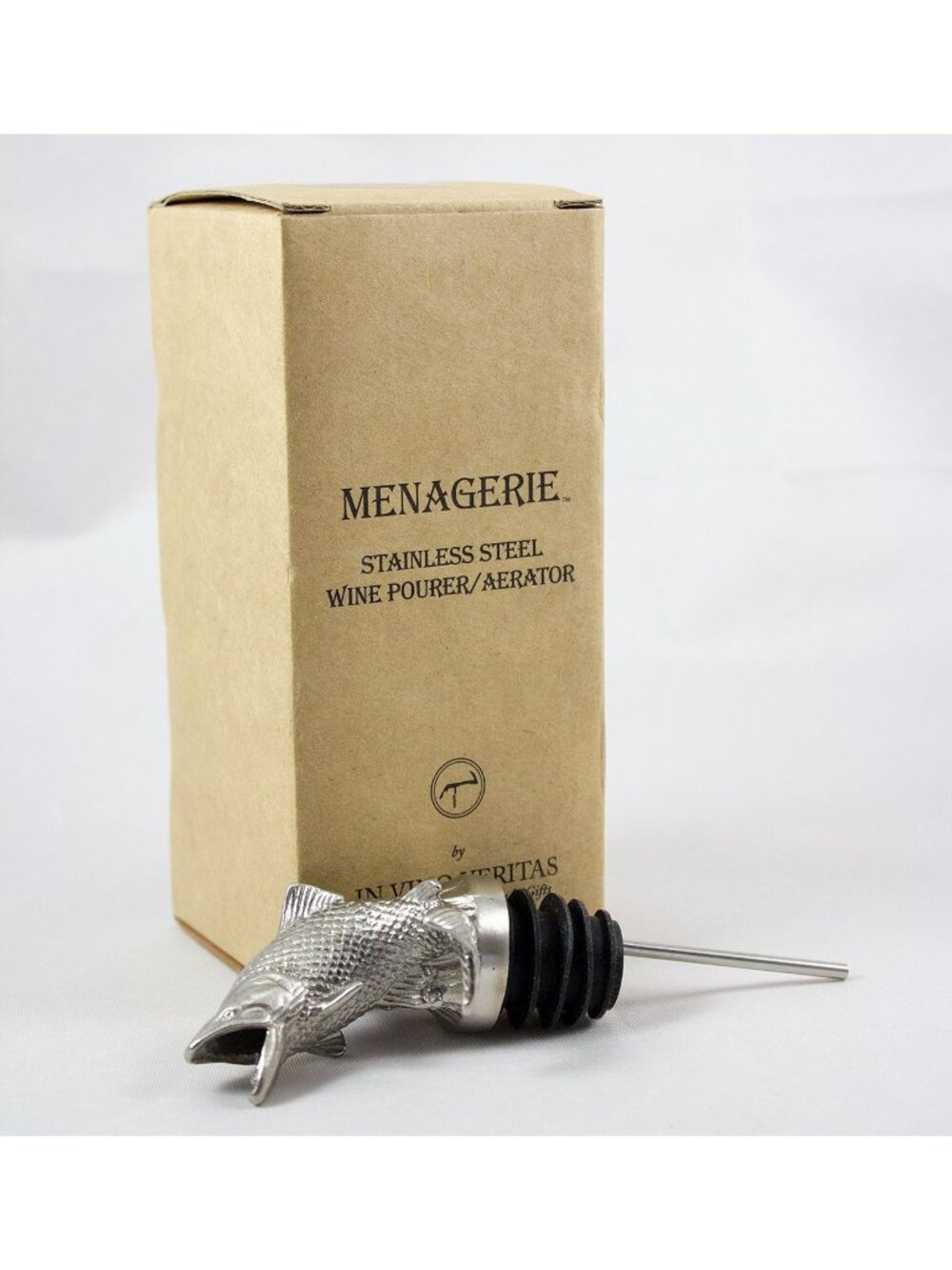 In Vino Veritas Menagerie Stainless Steel Wine Pourer/Aerator Fish #201 Salmon